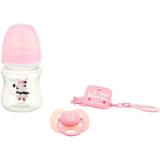 Canpol Babies Feeding Bottle with Soother and Holder (Panda) – Pink