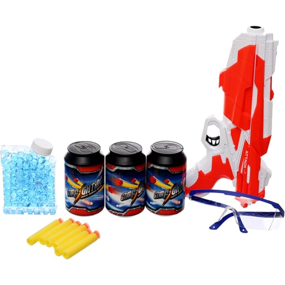 Foam & Gel Bullet Gun with Accessories - White And Red