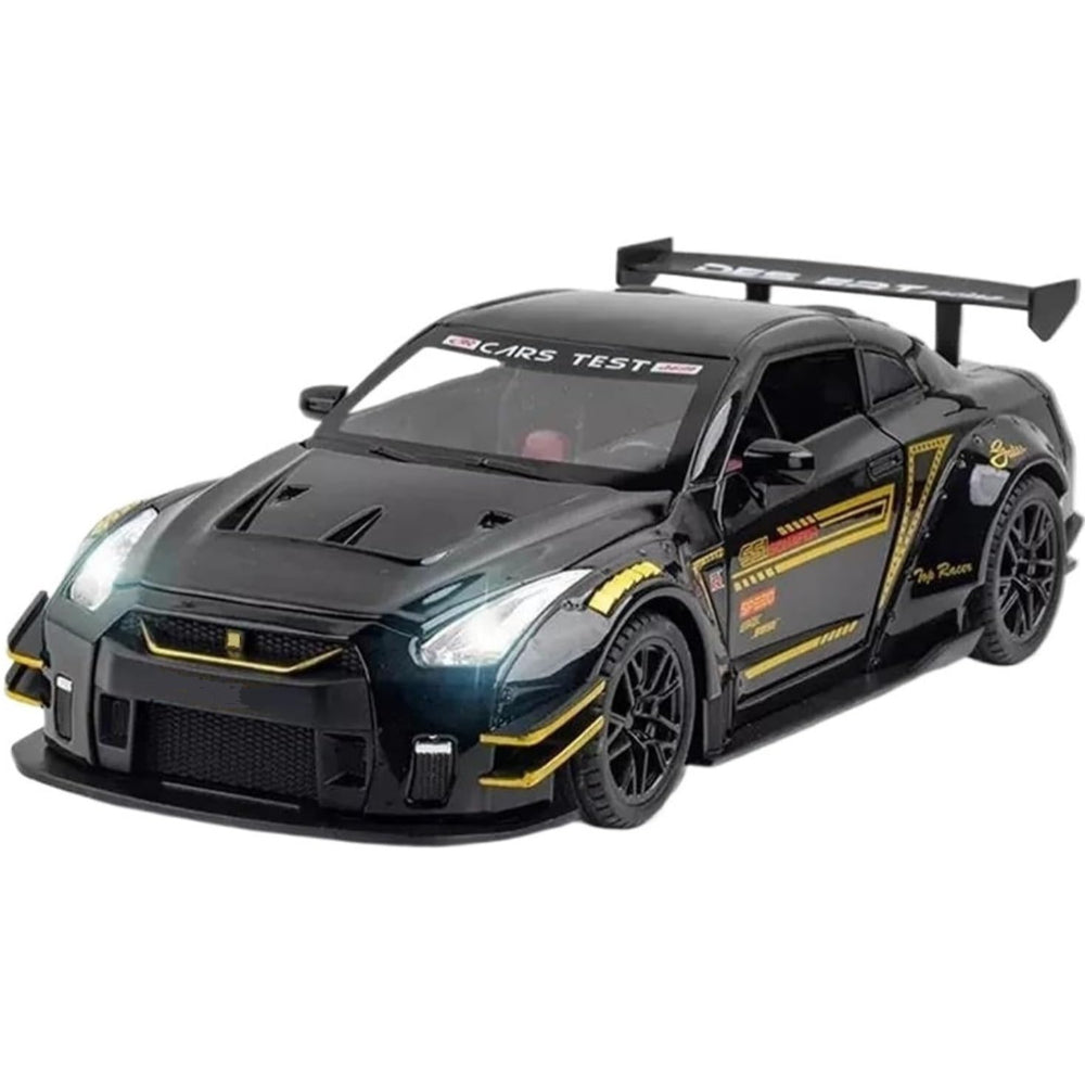 Che Zhi 1:24 Scale Die-Cast Nissan GTR (Light & Sound) – Black - Toys