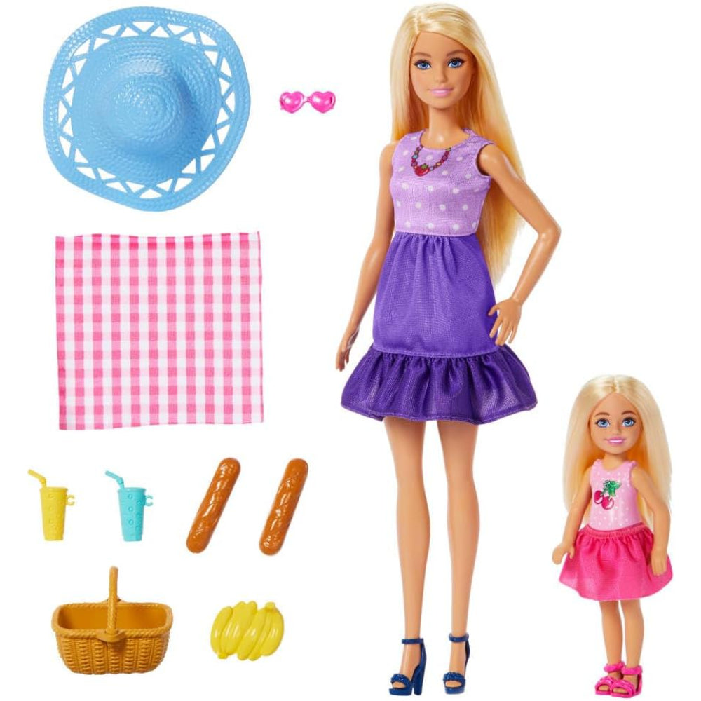 Mattel Barbie Family & Friends Dolls – Accessories, Picnic with 2 Dolls - Toys