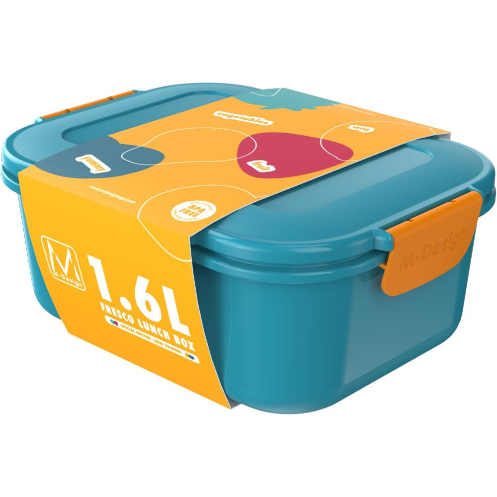 M-Design Fresco Lunch Box – 1.6 لتر سماوي/برتقالي