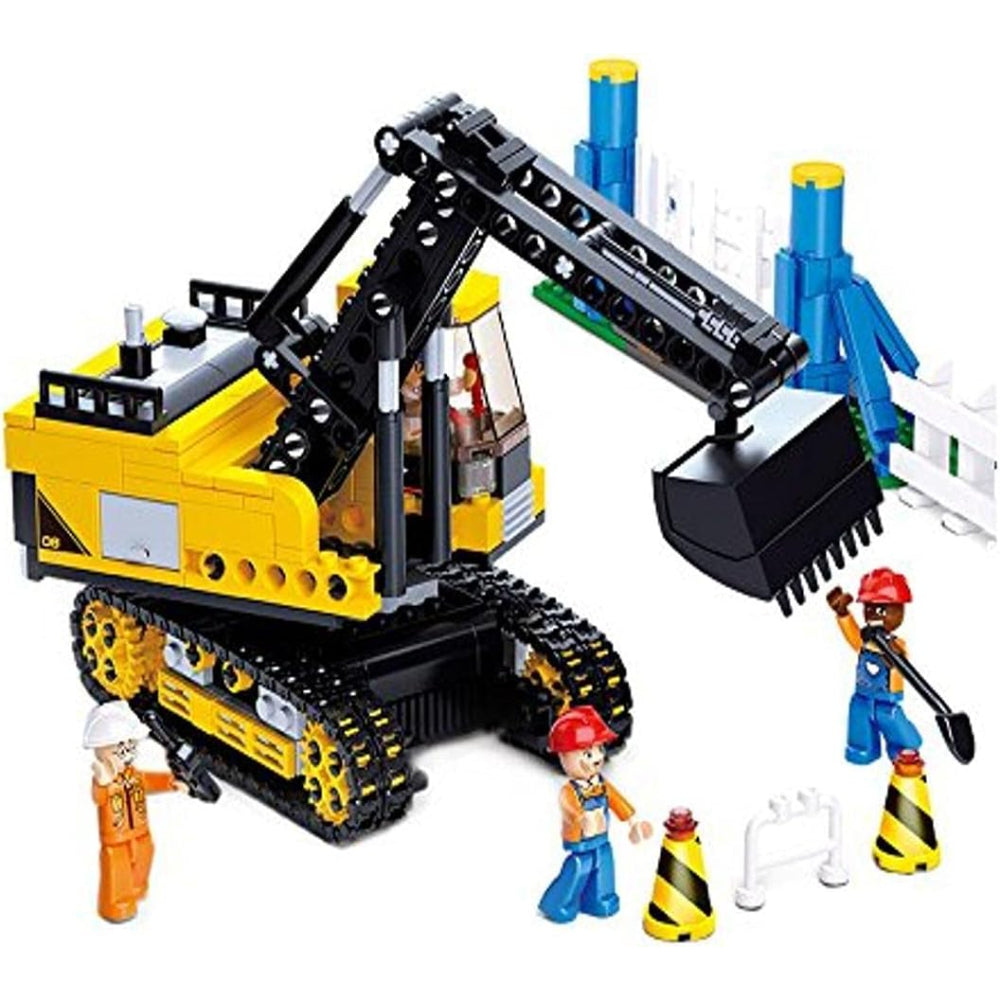 Sluban Town Construction Excavator Building Blocks Set - 614 Pcs