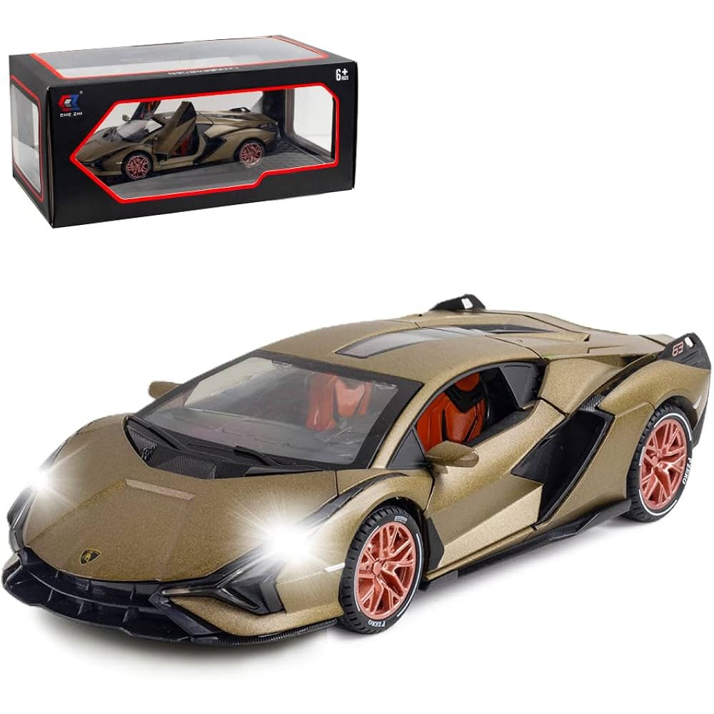 Che Zhi 1:24 Scale Die-Cast Lamborghini Sian FKP 37 (Open the Door & Light & Sound) – Beige