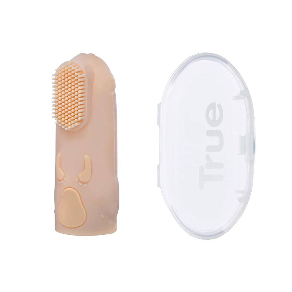 True Gold Silicone Finger Toothbrush with Case – Grey