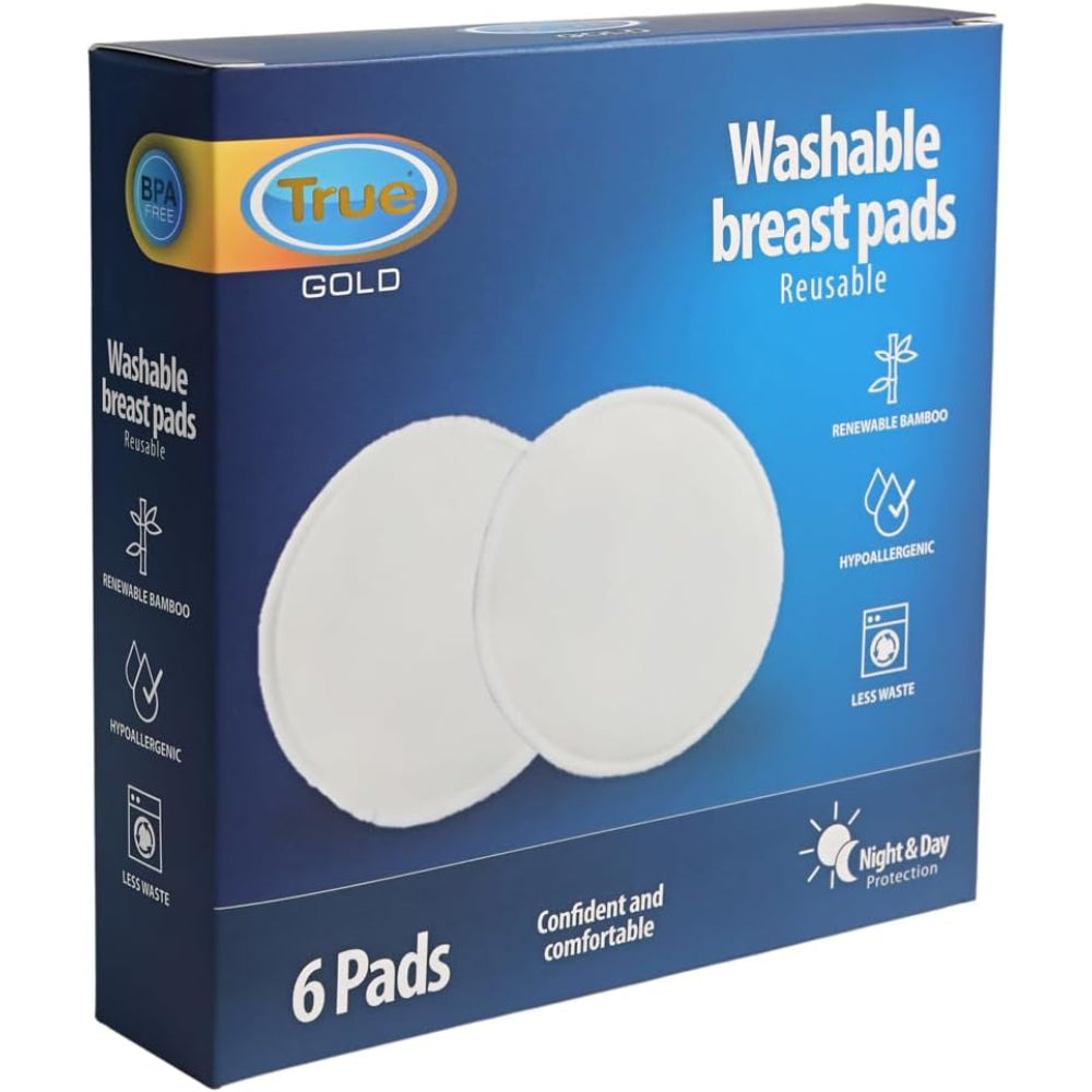 True Gold Washable Breast Pads - 6 Pads