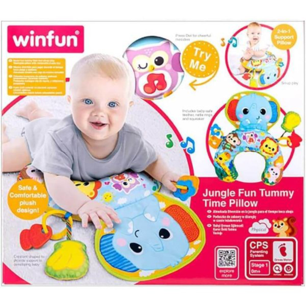 WinFun Jungle Fun Tummy Time Pillow - Elephant