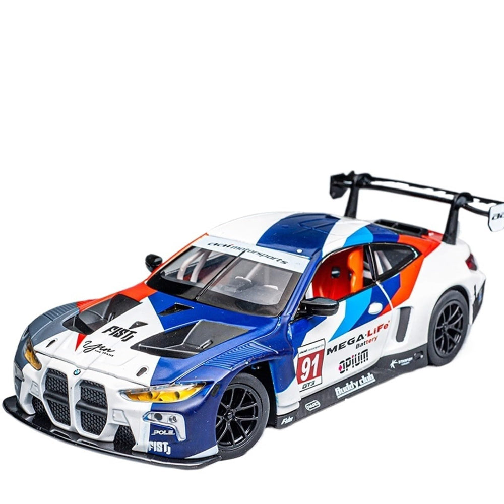 CCA (Cool Chic Auto) 1:24 scale BMW M4 GT3 Diecast Model Car – White & Blue