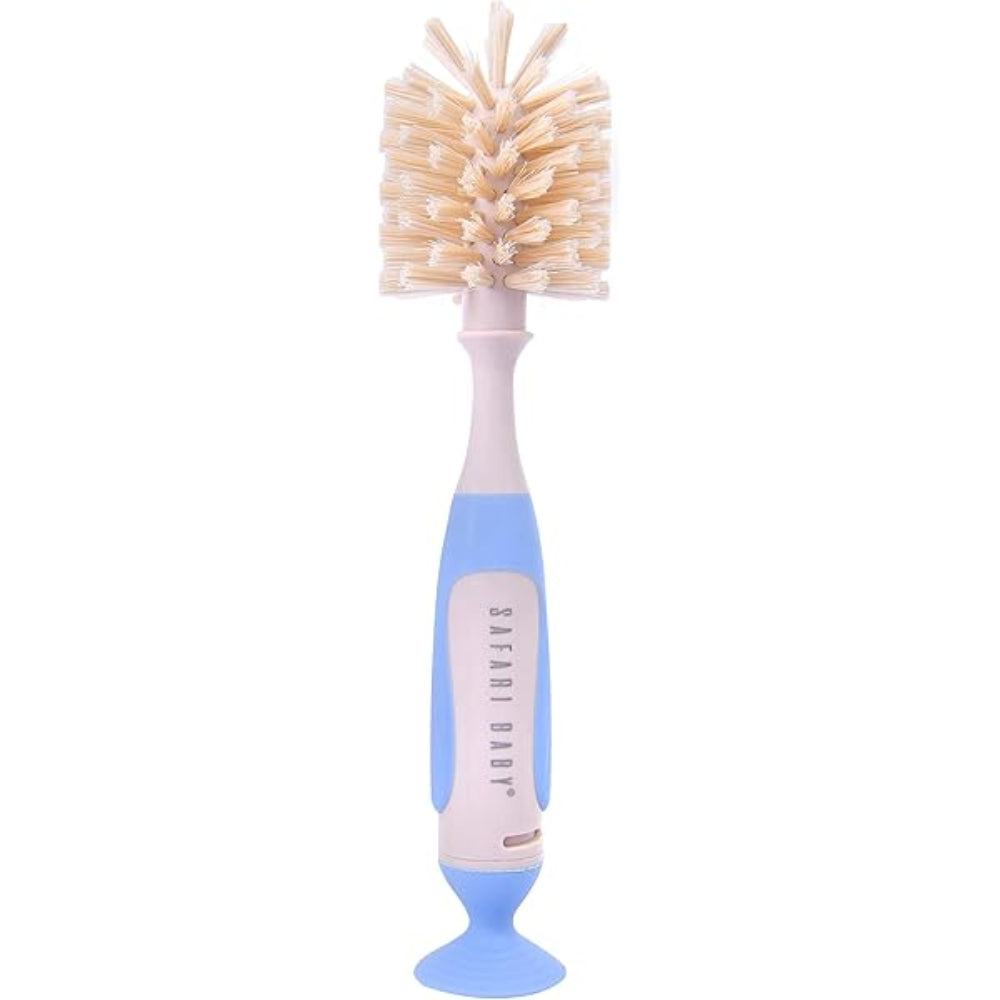 Safari Baby Bottle & Nipple Cleaning Brush – Blue & Beige