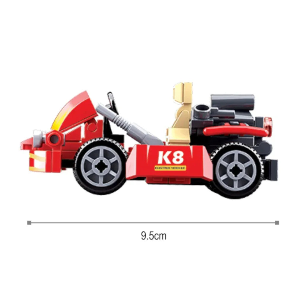 Sluban Town City Scene Pull Back Kart Building Blocks Set - 89 Pcs