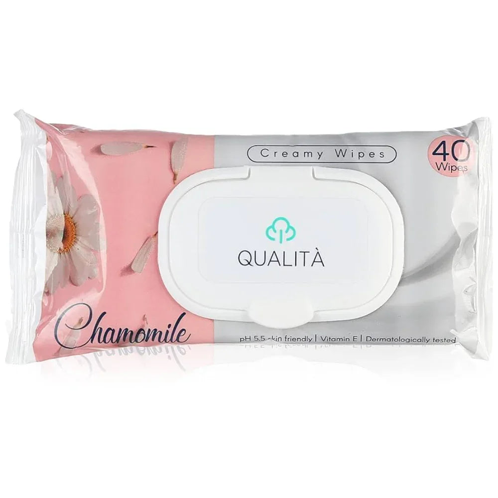 Qualita Baby Wet Wipes – Chamomile Extract, 40 pcs