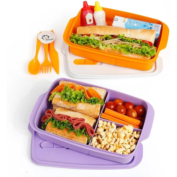 Banana Lunch Box Set 2-Piece 1L – Purple & Orange