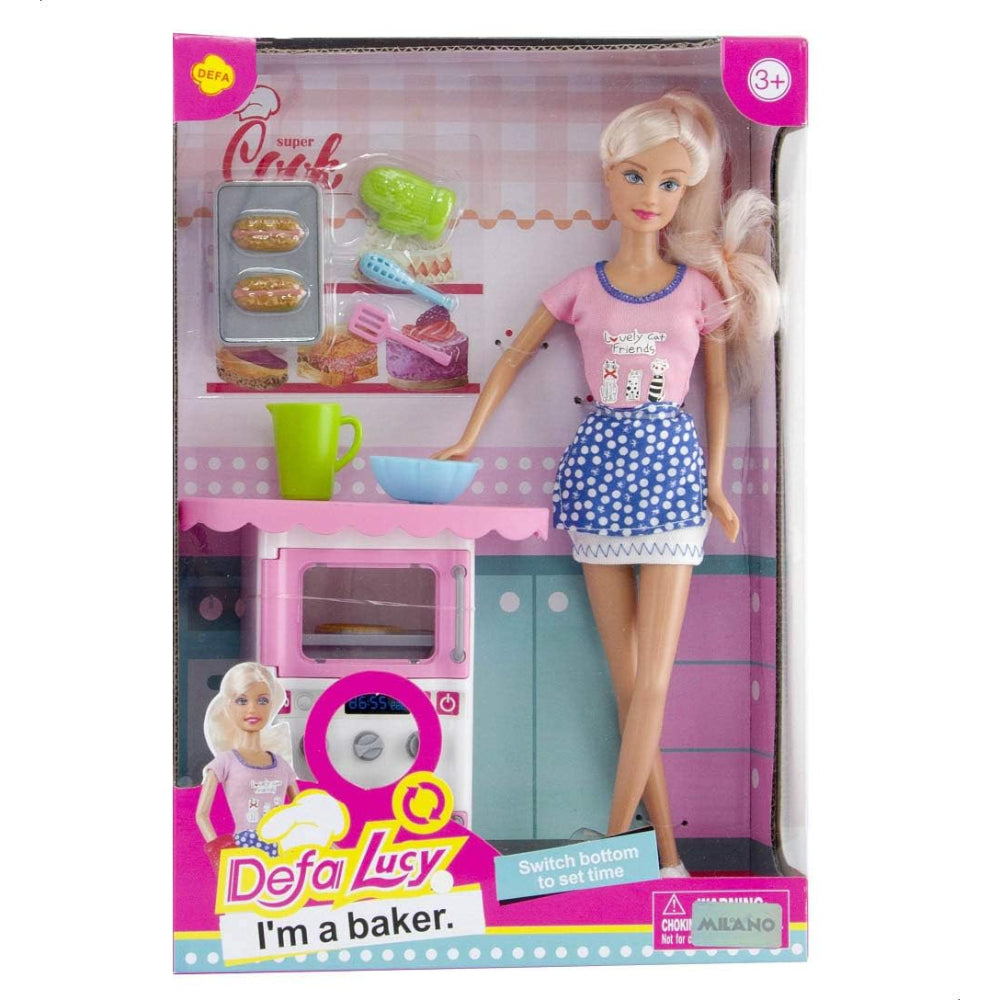 Defa Lucy Doll with Baking Accessories – Fun Cooking Playset for Girls