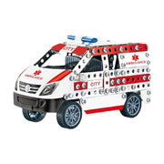 White Ambulance Model Metal Construction Set - 314 Pcs
