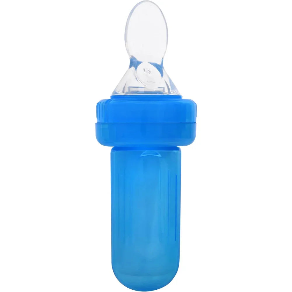 True Silicone Food Feeder 2-in-1 with Spoon – Blue