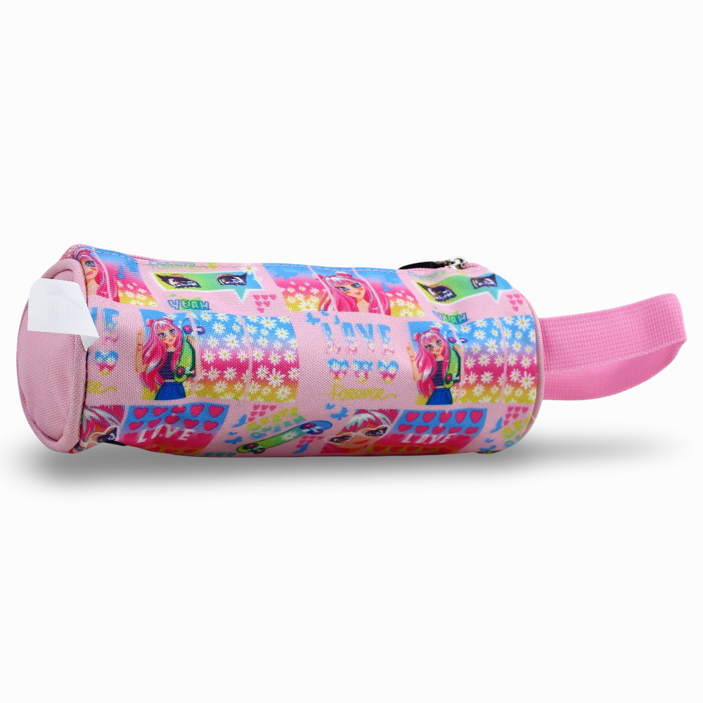 Super Cute Girl Round Pencil Case