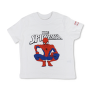 Boys Cotton Short-Sleeved T-Shirt – White with Spider-Man Print