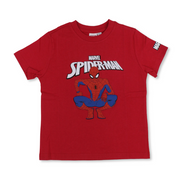 Boys Cotton Short-Sleeved T-Shirt – Red with Spider-Man Print