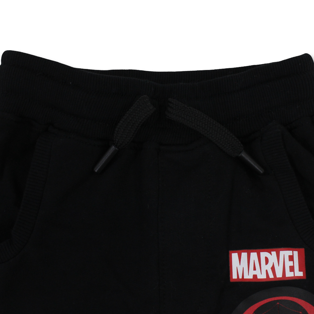 Boys Cotton Sweatpants – Black with Miles Morales Print