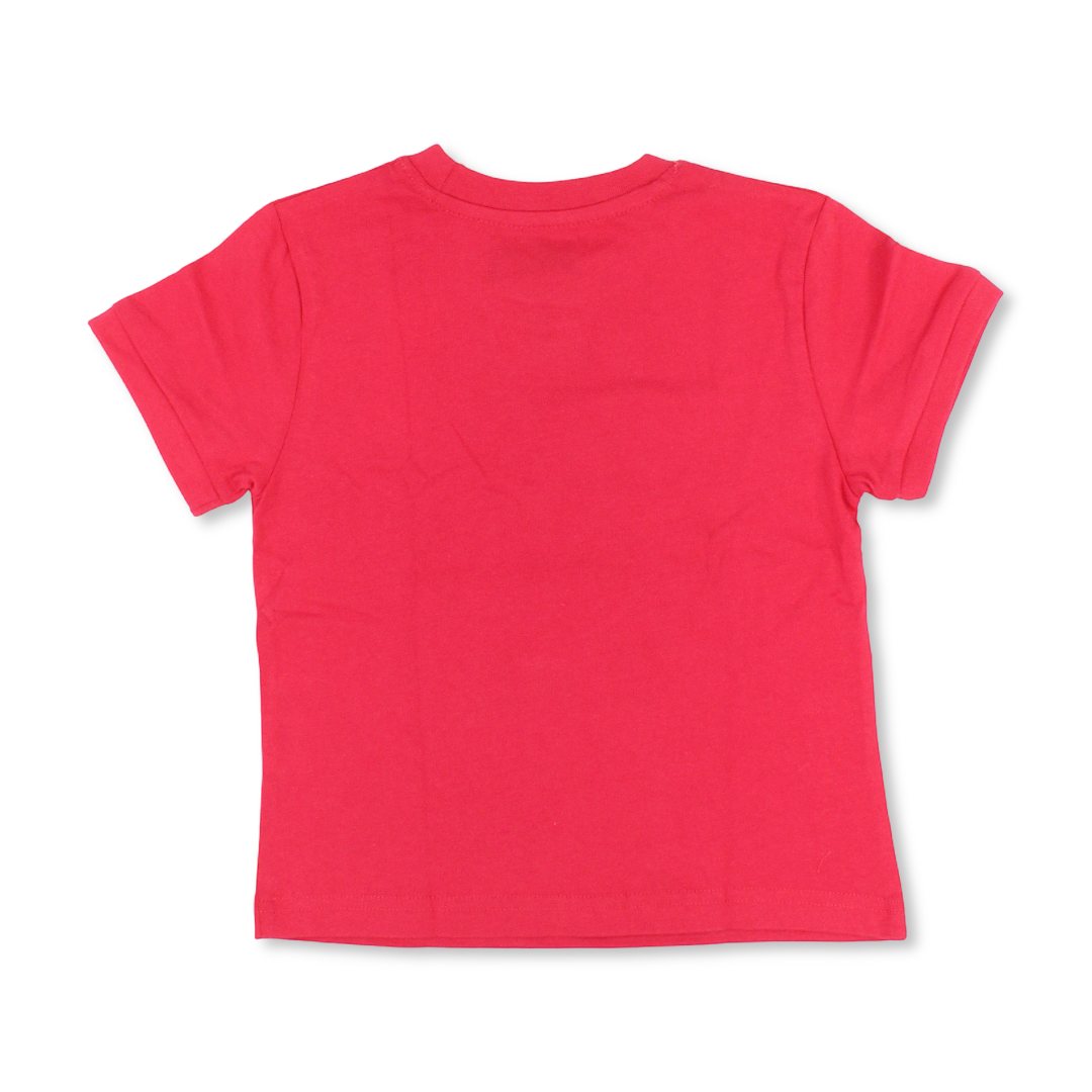 Boys Cotton Short-Sleeved T-Shirt – Chinese Red with Marvel Heroes Print