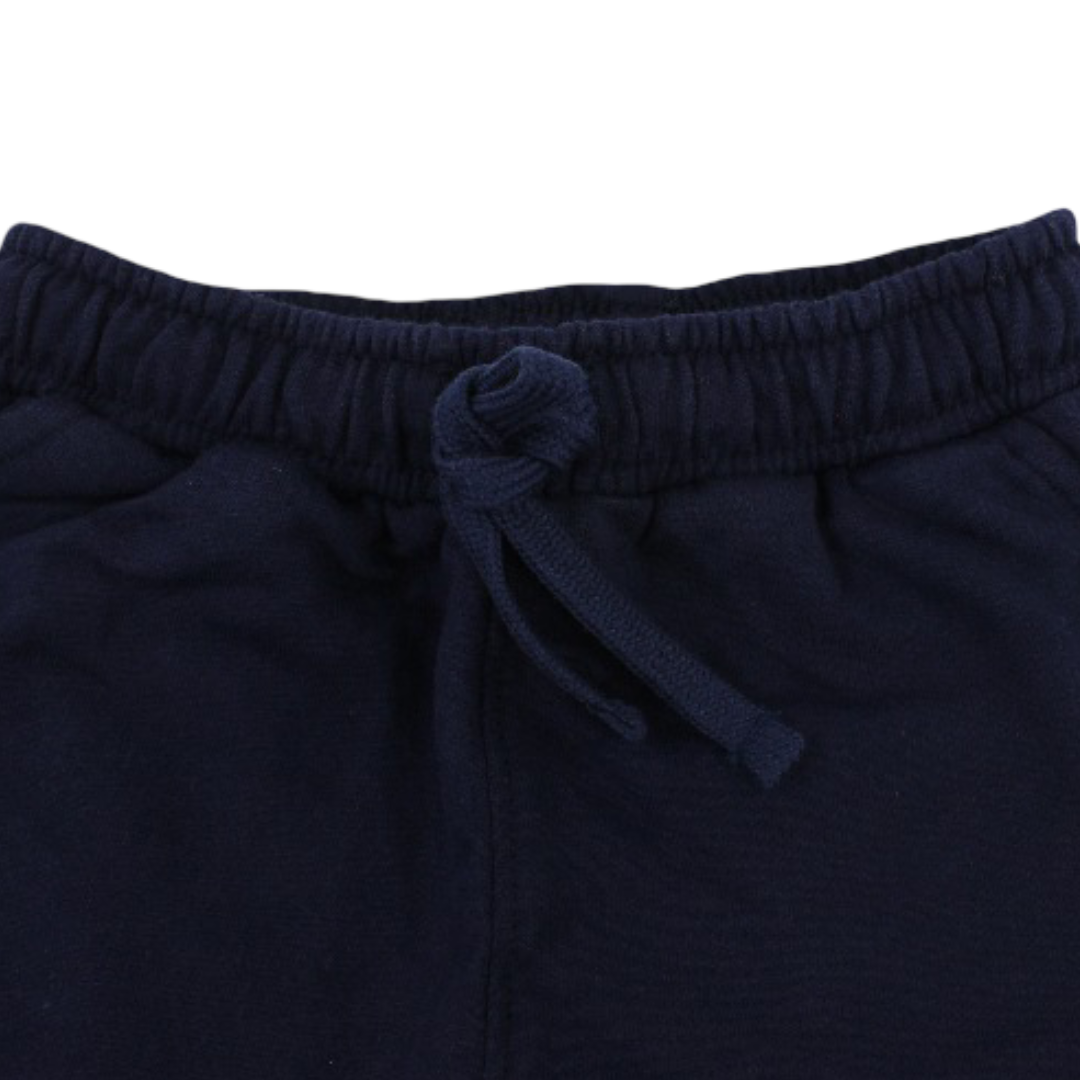 Boys Cotton Shorts – Maritime Blue with Marvel Comics Print