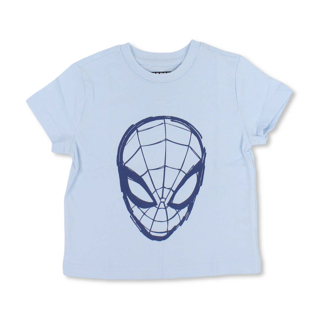 Boys Cotton Short-Sleeved T-Shirt – Nantucket Breeze with Spider-Man Mask Print