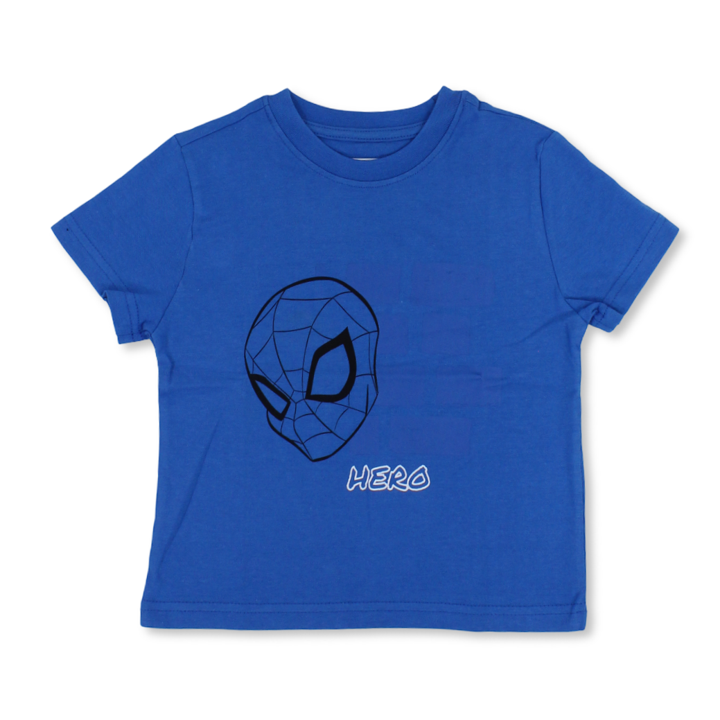 Boys Cotton Short-Sleeved T-Shirt – French Blue with Spider-Man Hero Print - Clothing - MTG