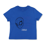 Boys Cotton Short-Sleeved T-Shirt – French Blue with Spider-Man Hero Print