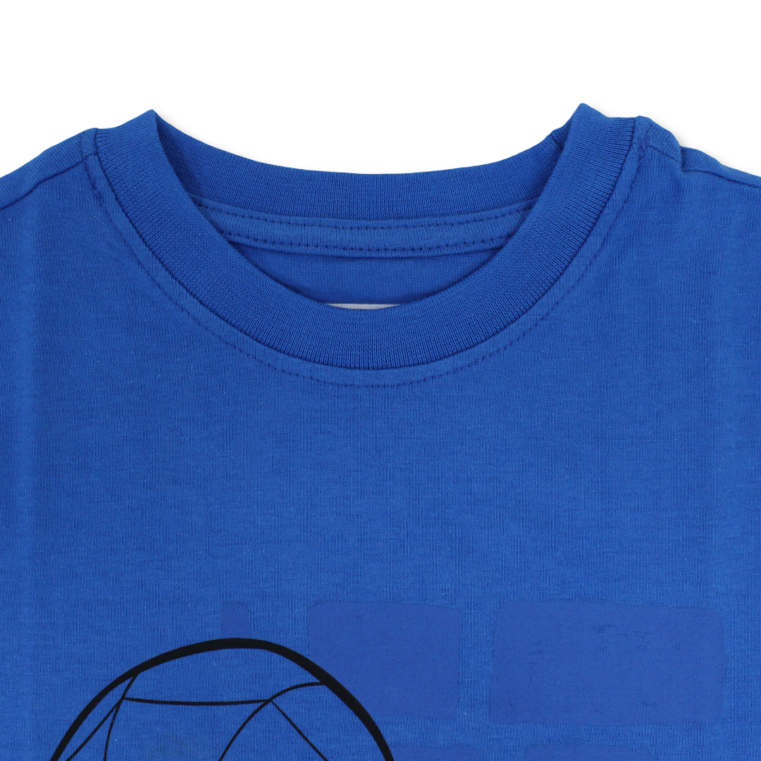 Boys Cotton Short-Sleeved T-Shirt – French Blue with Spider-Man Hero Print