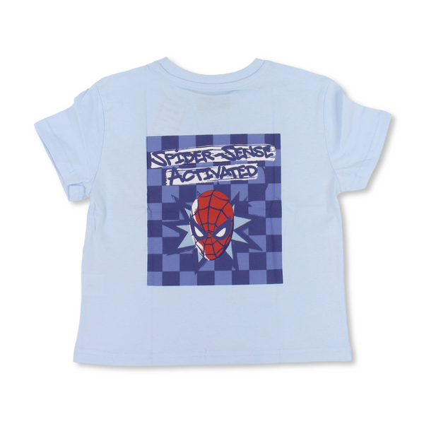 Boys Cotton Short-Sleeved T-Shirt – Nantucket Breeze with Spider-Man Patch Print