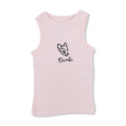 Girls Cotton Sleeveless Tank Top – Rose Water with Bambi Print