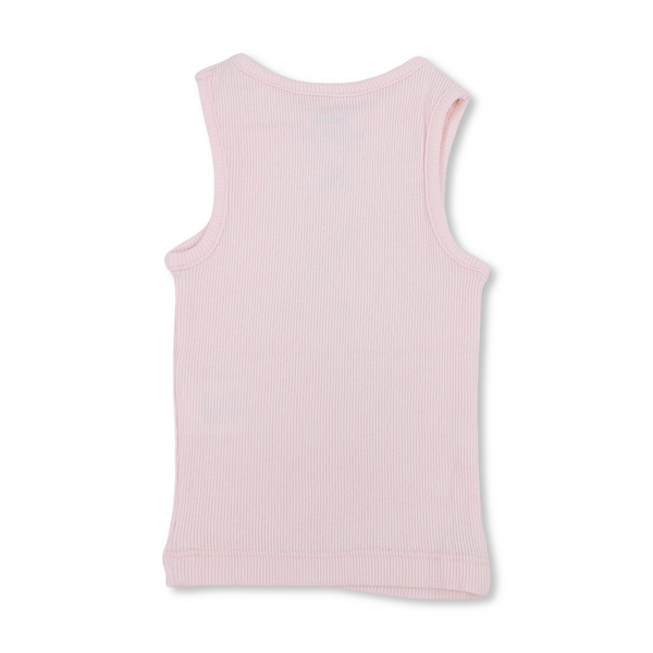 Girls Cotton Sleeveless Tank Top – Rose Water with Bambi Print