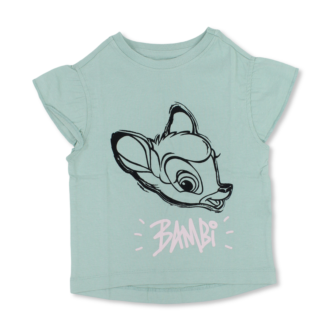 Girls Cotton Short Sleeve T-Shirt – Castle Rock with Bambi Print - Clothing - MTG