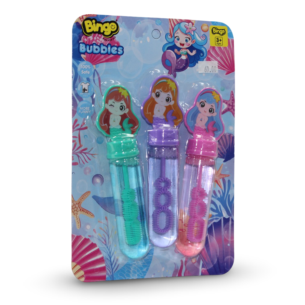 Bingo Bubbles – 3-Piece Mermaid Bubble Stick Set (35ml)