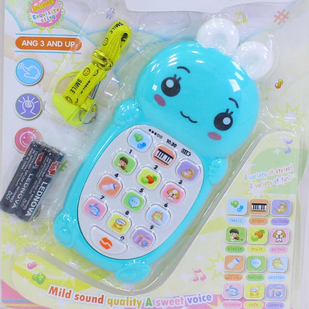 Rabbit Smart Cell Phone interactive Musical Toy – Baby Blue