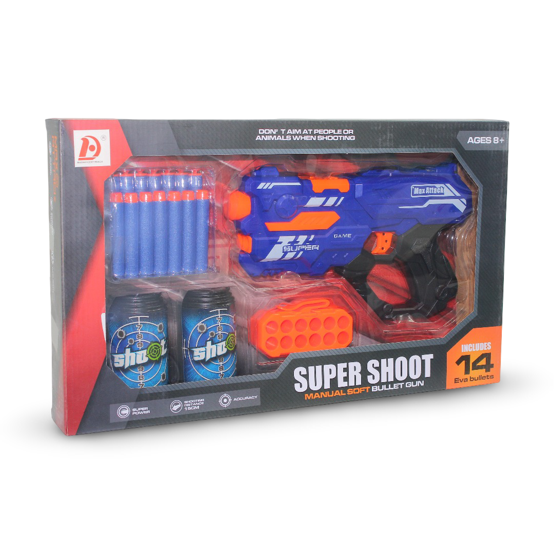 Super Shoot Manual Soft Bullet Gun Toy Set - Toys - OKO