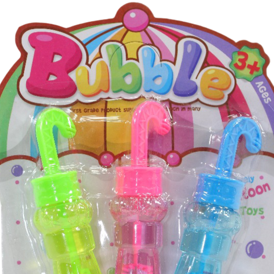 Bubble Wands Shaped Like Umbrellas – 3 Pcs