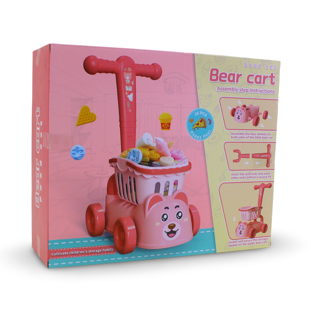 Bear Cart Chopping Cart and Food Playset – 26 Pcs