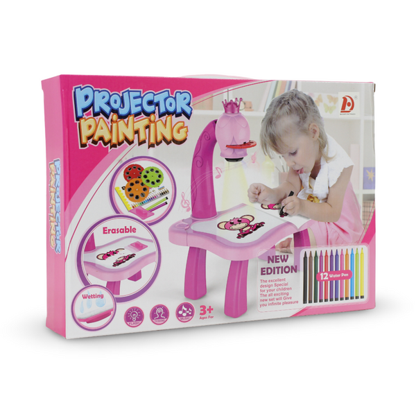 Projector Painting Desk Toy Set – Pink