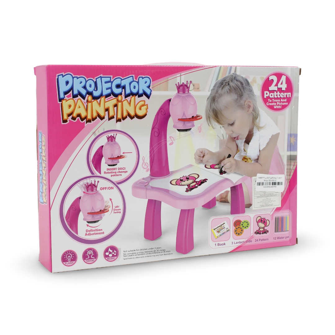 Projector Painting Desk Toy Set – Pink