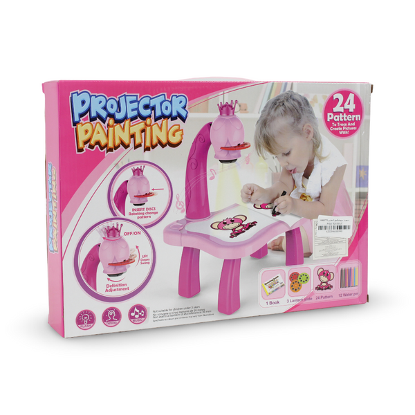 Projector Painting Desk Toy Set – Pink
