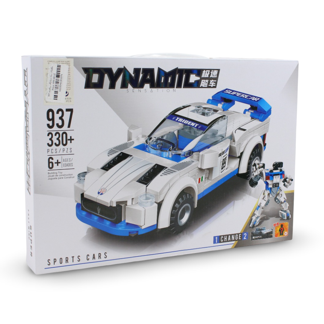 "Dynamic Sensation" 2-in-1 Transformer Robot and Racing Car Assembly Toy Set – 330 Pcs