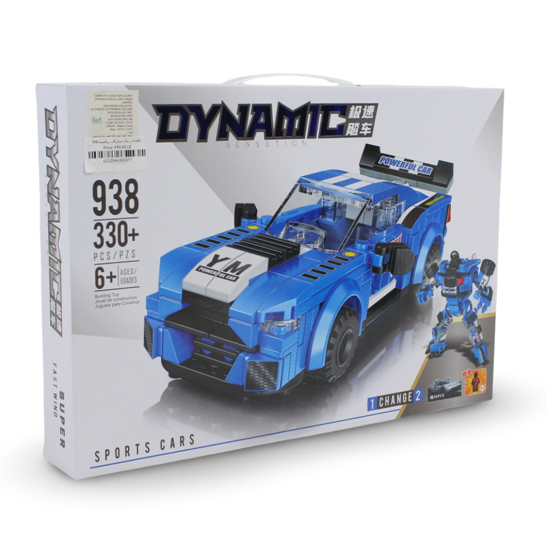 "Dynamic Sensation" 2-in-1 Transformer Robot and Racing Car Assembly Toy Set – 330 Pcs