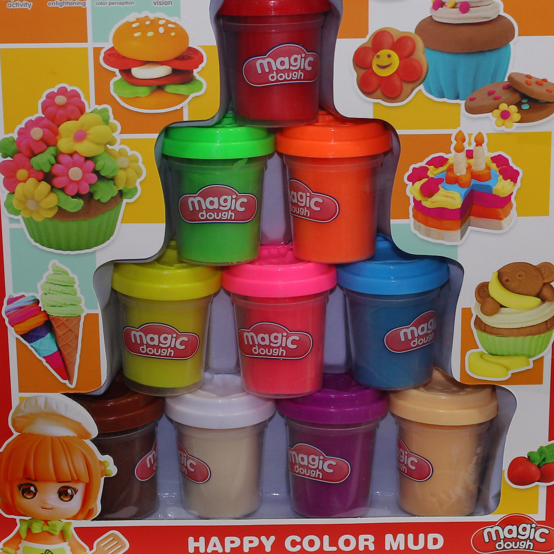 "Happy Color Mud" Magic Dough Set – 10 Pcs
