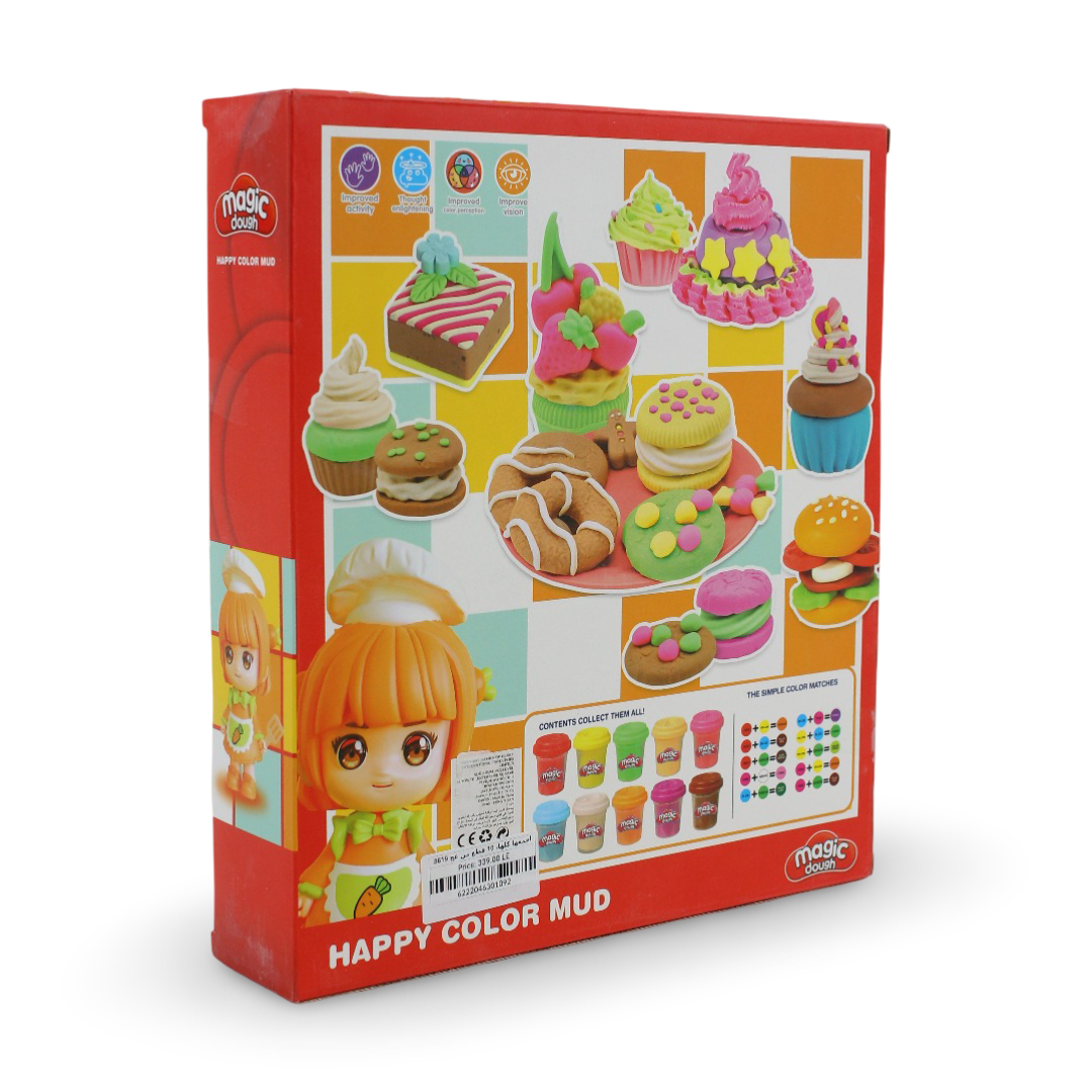 "Happy Color Mud" Magic Dough Set – 10 Pcs