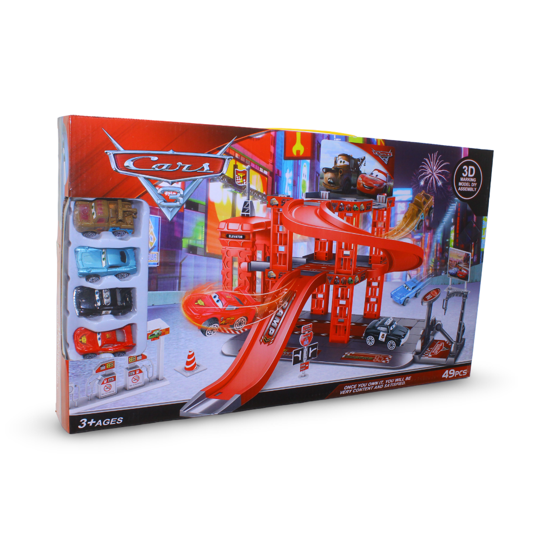 Disney Pixar Cars 2 Parking Super Garage 3D Playset – 49 Pcs