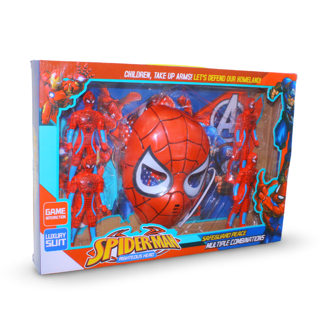 Spider-Man Righteous Hero Action Figure & Mask Playset – 4 Pcs