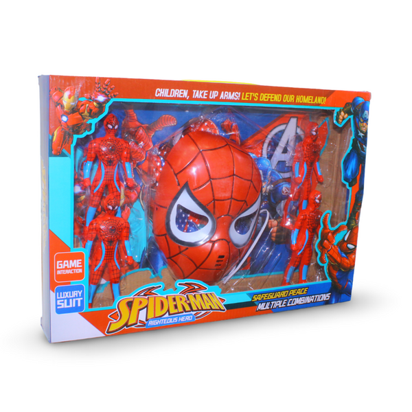 Spider-Man Righteous Hero Action Figure & Mask Playset – 4 Pcs