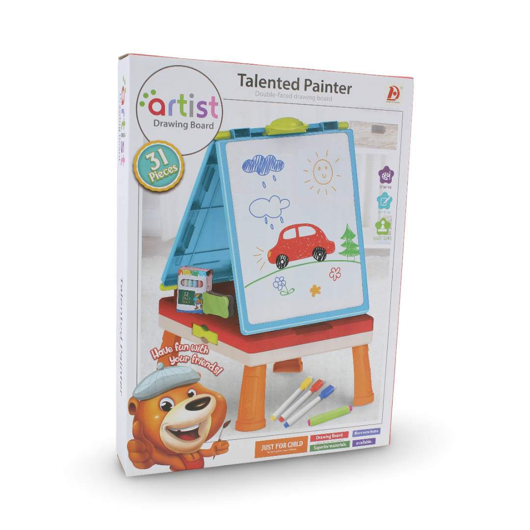 Artist Talented Painter Double-Sided Drawing Board and Board Games Set