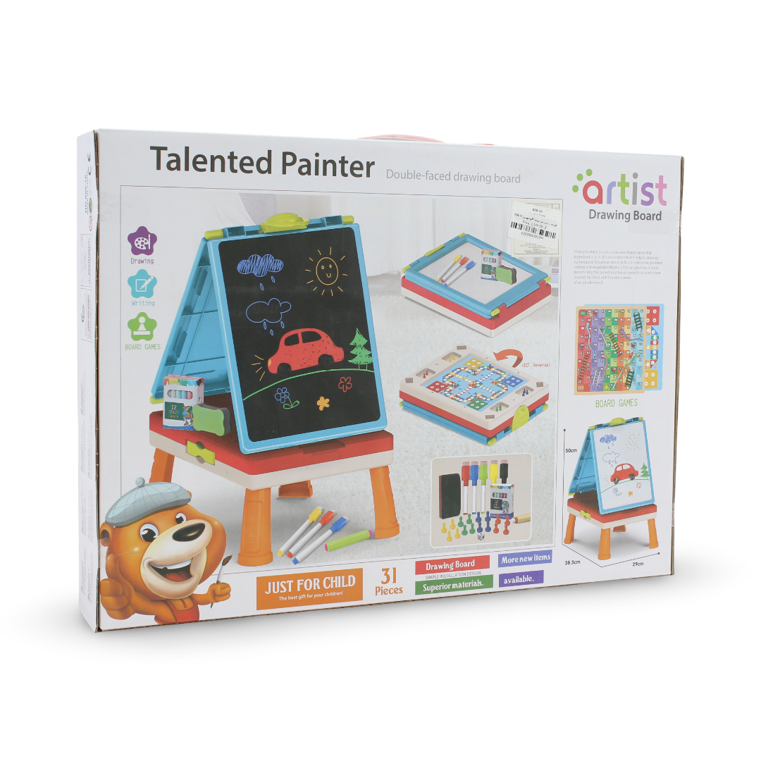 Artist Talented Painter Double-Sided Drawing Board and Board Games Set