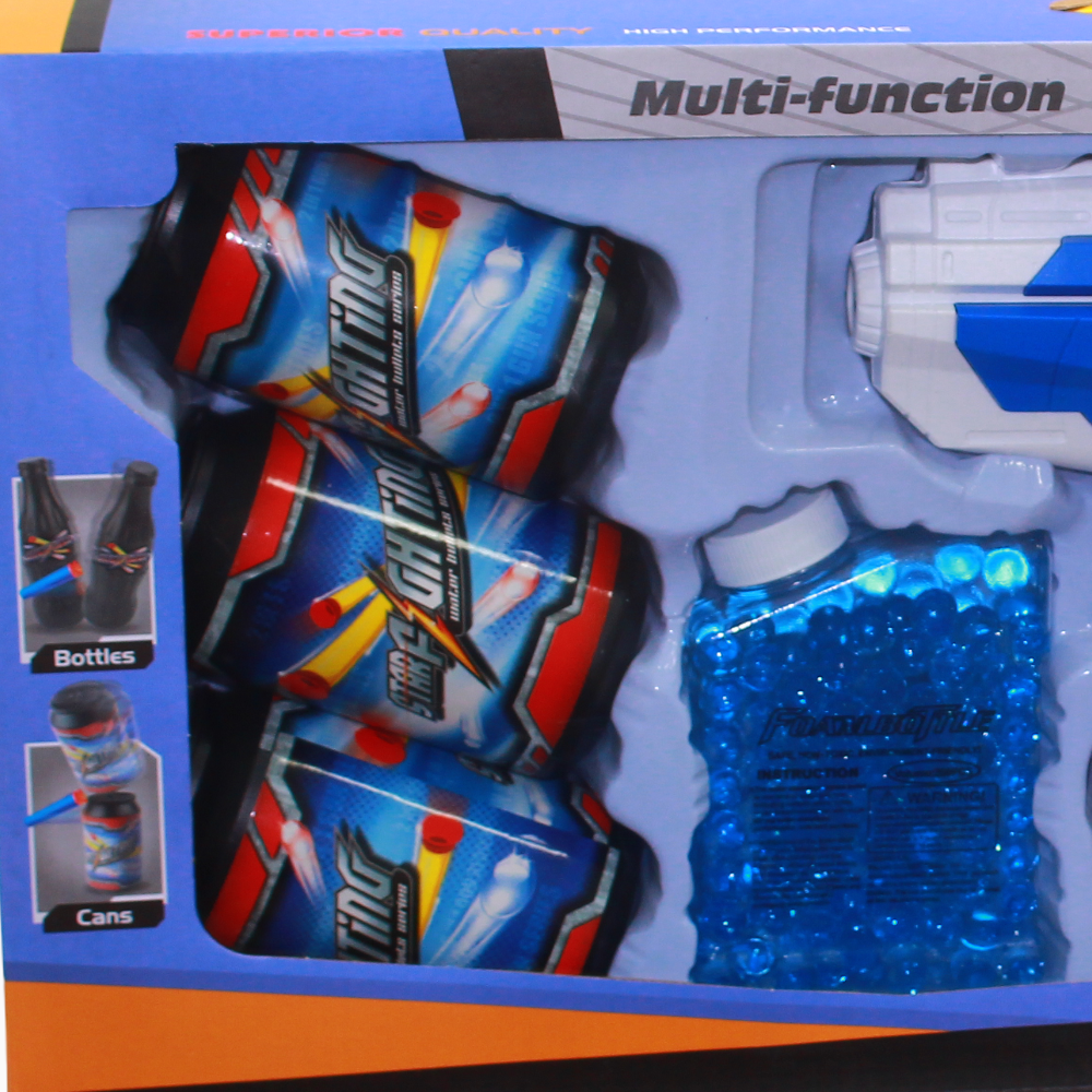 Foam & Gel Bullet Gun with Accessories - White And Blue